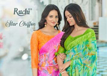 Star Chiffon Vol 122 By Ruchi Fancy Chiffon Saree Collection